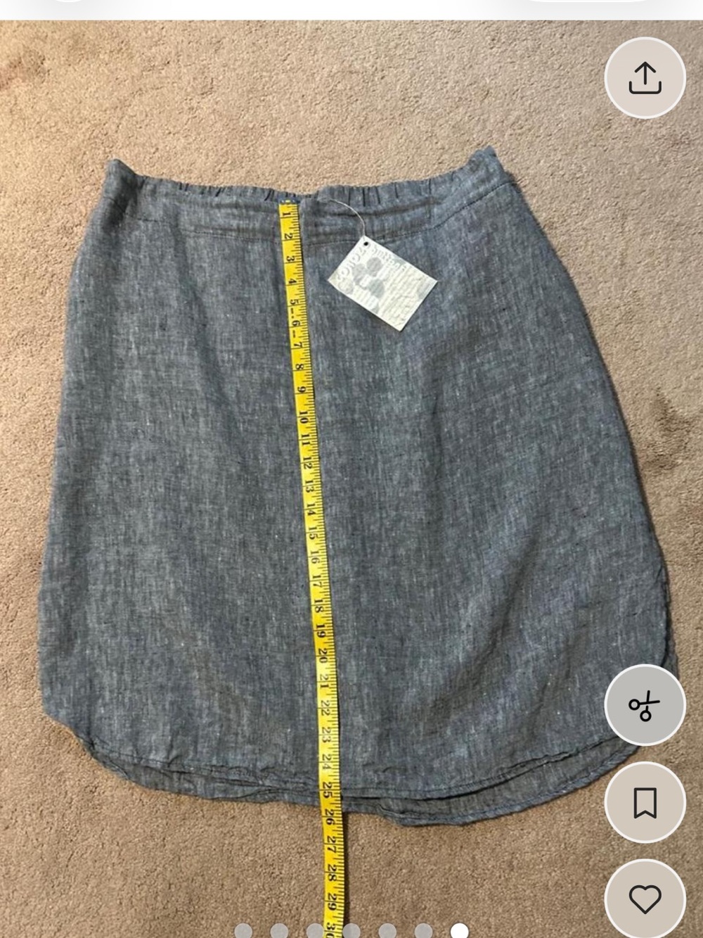 Flax Gray Linen A-Line Skirt - Picture 7 of 7